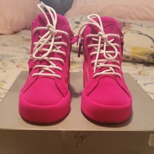 Giuseppe Zanotti high top sneakers (pink)